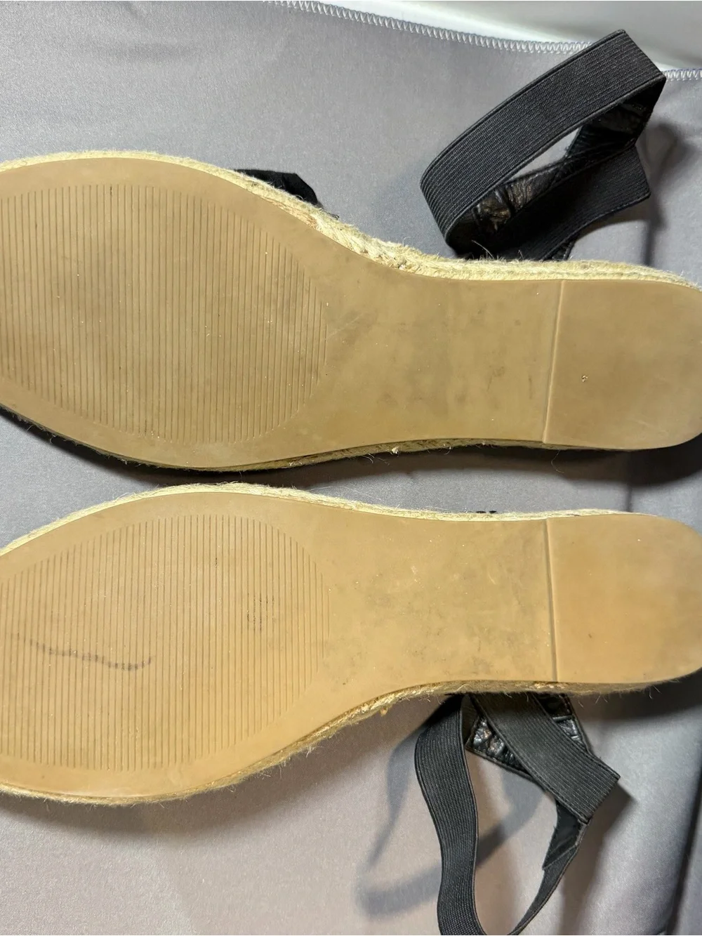 Steve Madden Black Scallop Suede Espadrille Ankle-Strap Flats
